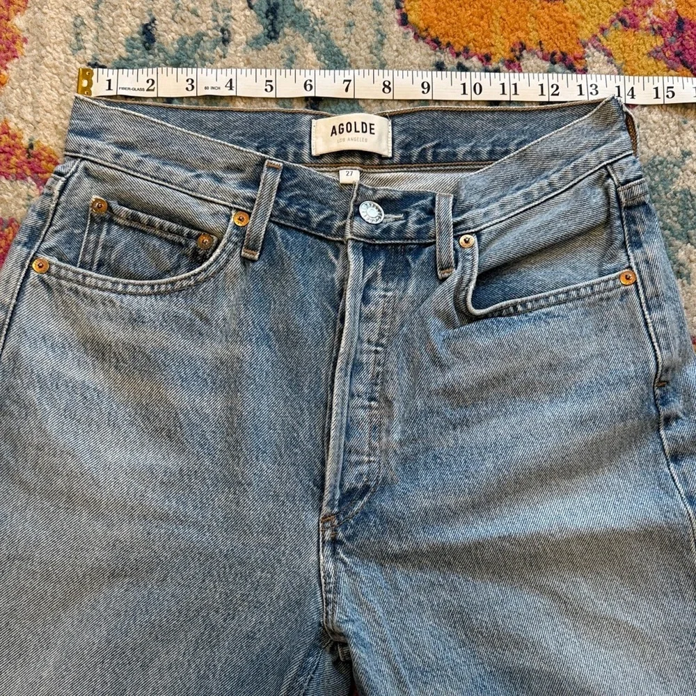 Agolde Light Blue Straight Leg Jeans - Picture 6 of 8